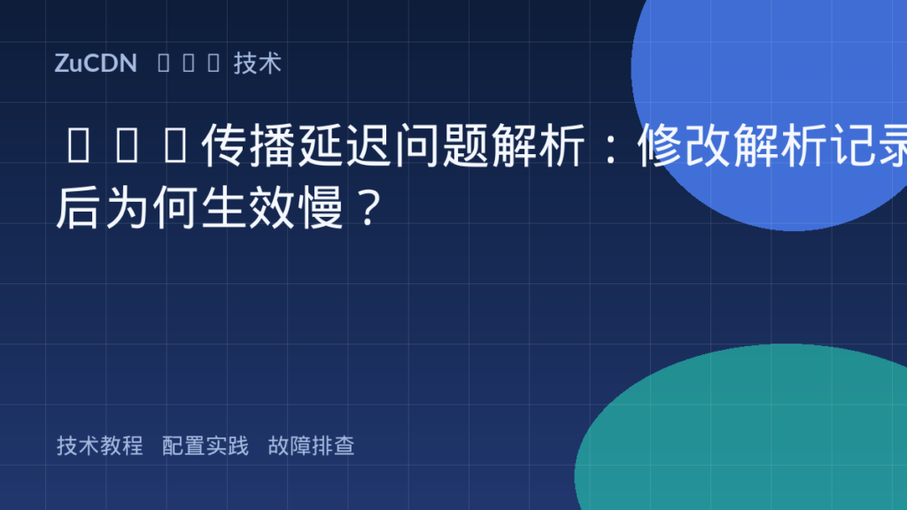 DNS传播延迟问题解析：修改解析记录后为何生效慢？