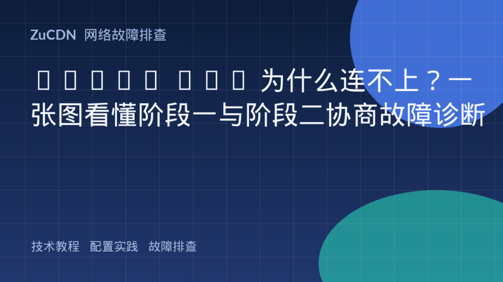 IPsec VPN 为什么连不上?一张图看懂阶段一与阶段二协商故障诊断